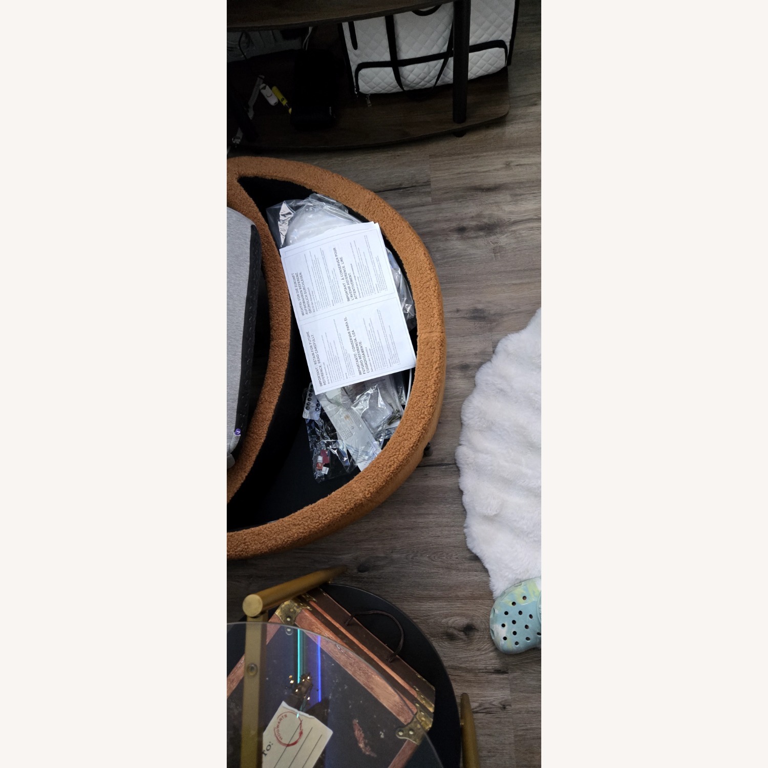 Hokku Designs Achorn Caramel Ottoman with storage - image-4