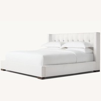Restoration Hardware White Fabric Queen Bed