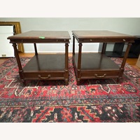 Colonial Revival Wood End Table Set
