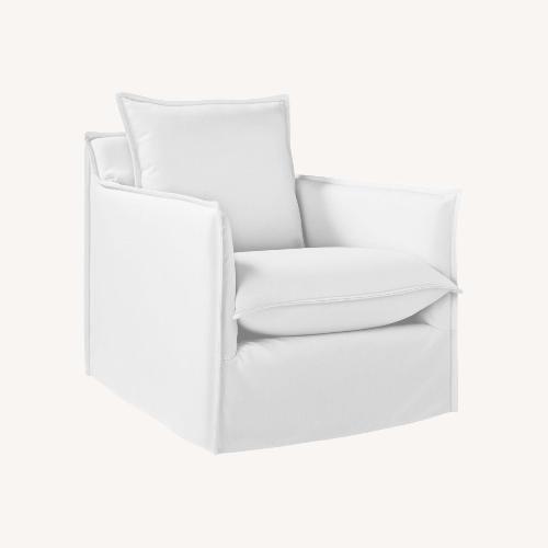 Used ABC Carpet and Home White Fabric Armchair for sale on AptDeco
