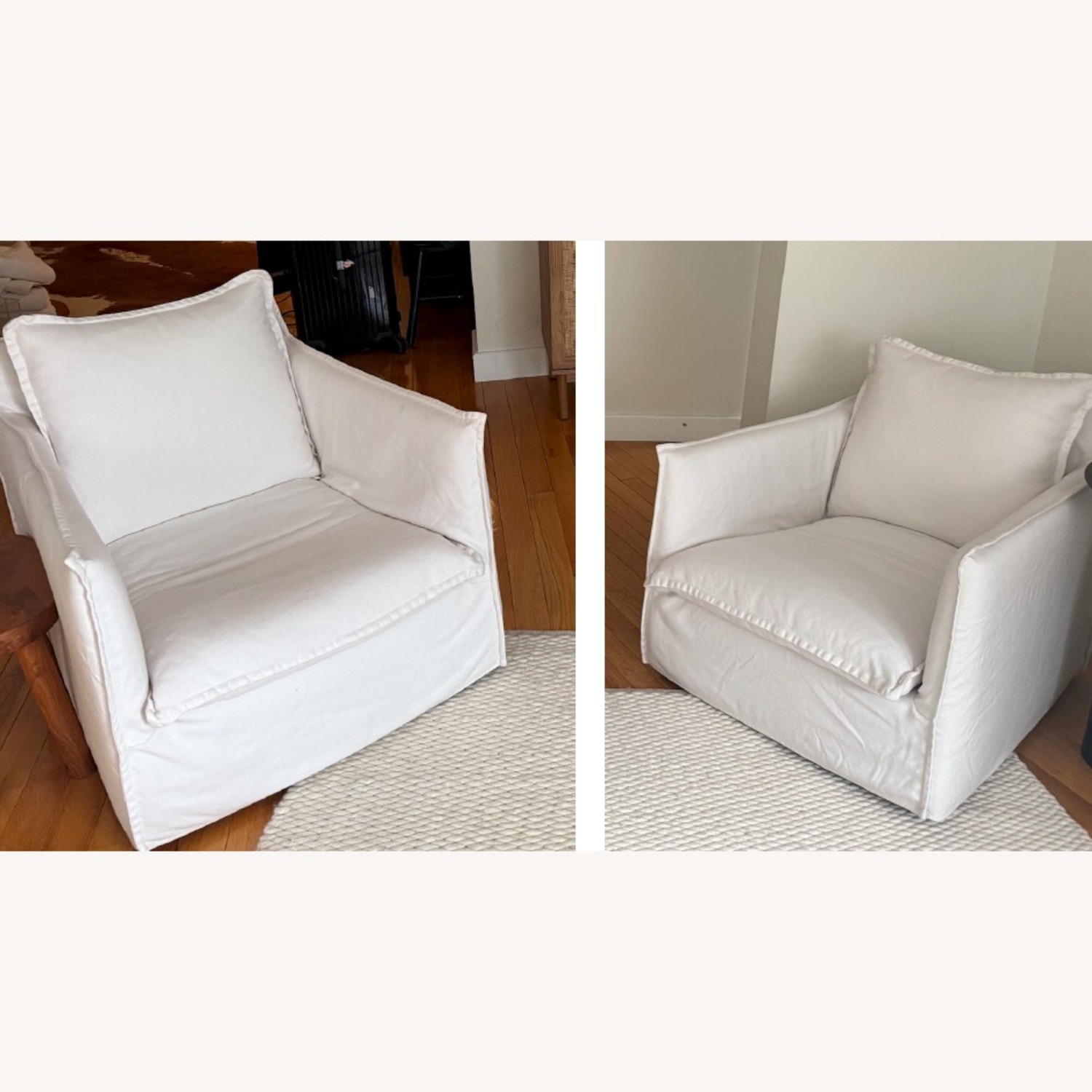 ABC Carpet and Home White Fabric Armchair - image-1