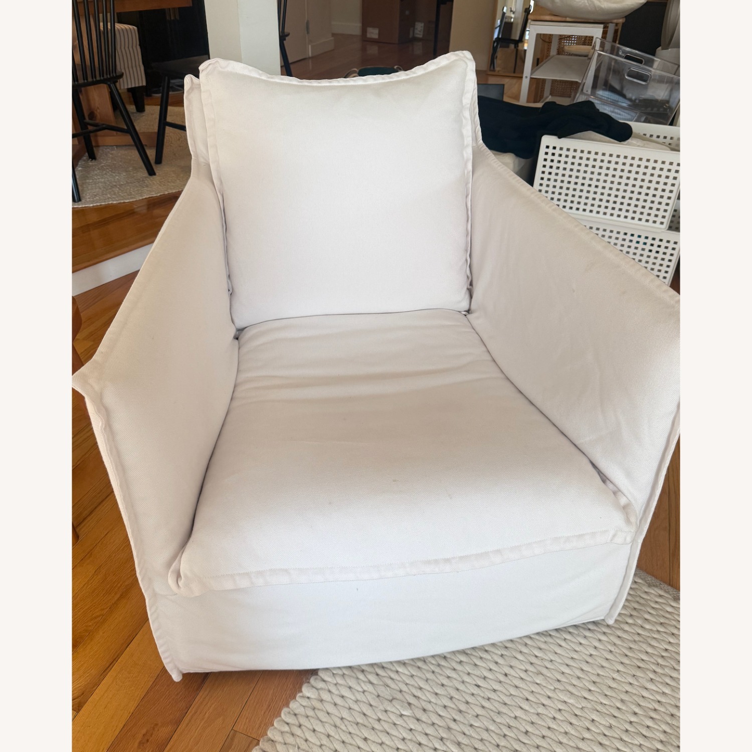 ABC Carpet and Home White Fabric Armchair - image-2