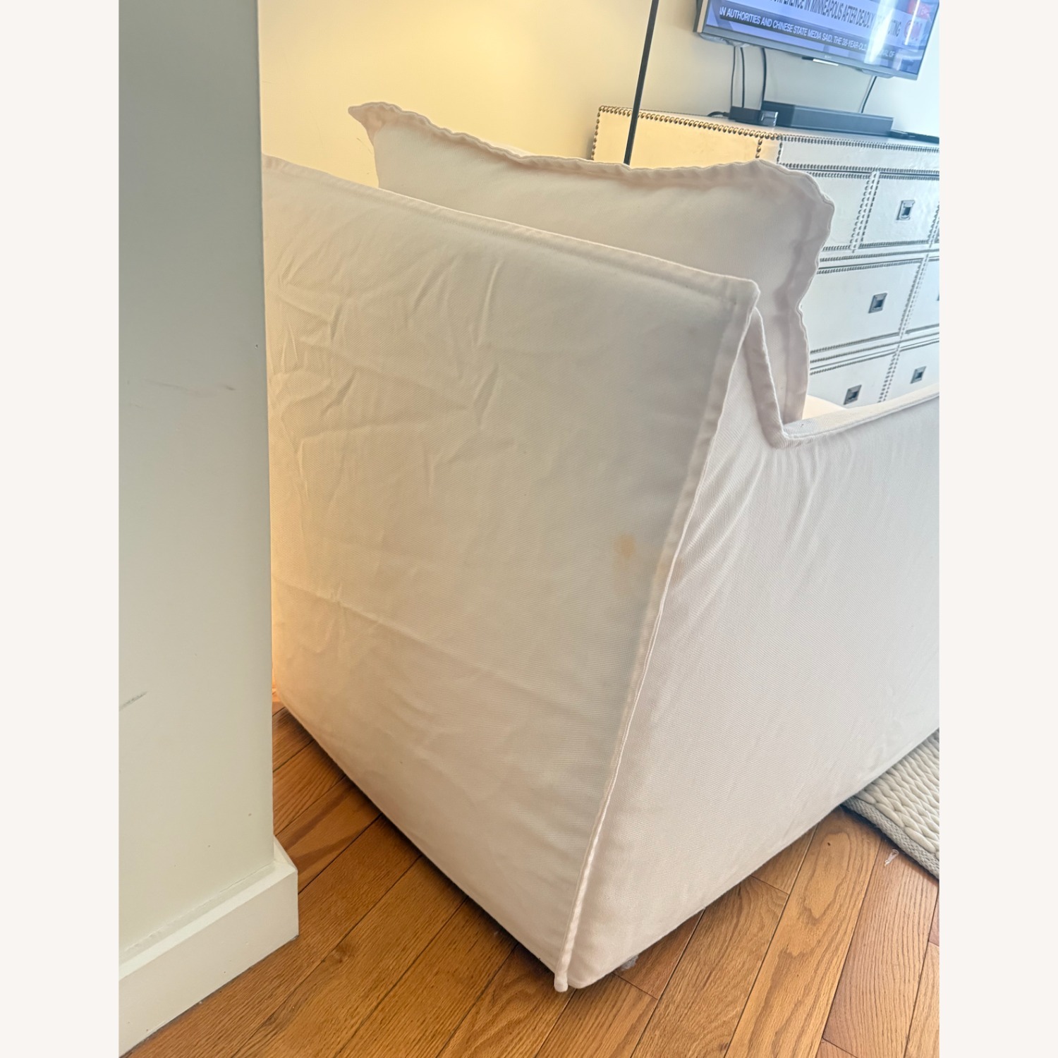 ABC Carpet and Home White Fabric Armchair - image-9