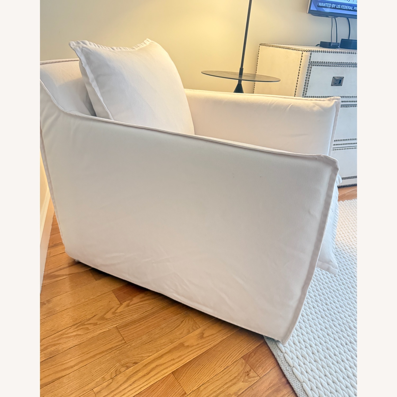 ABC Carpet and Home White Fabric Armchair - image-8