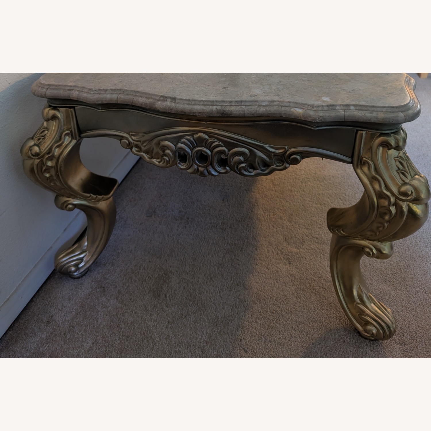 Marbled Cocktail Coffee Table Gold Finish - image-2