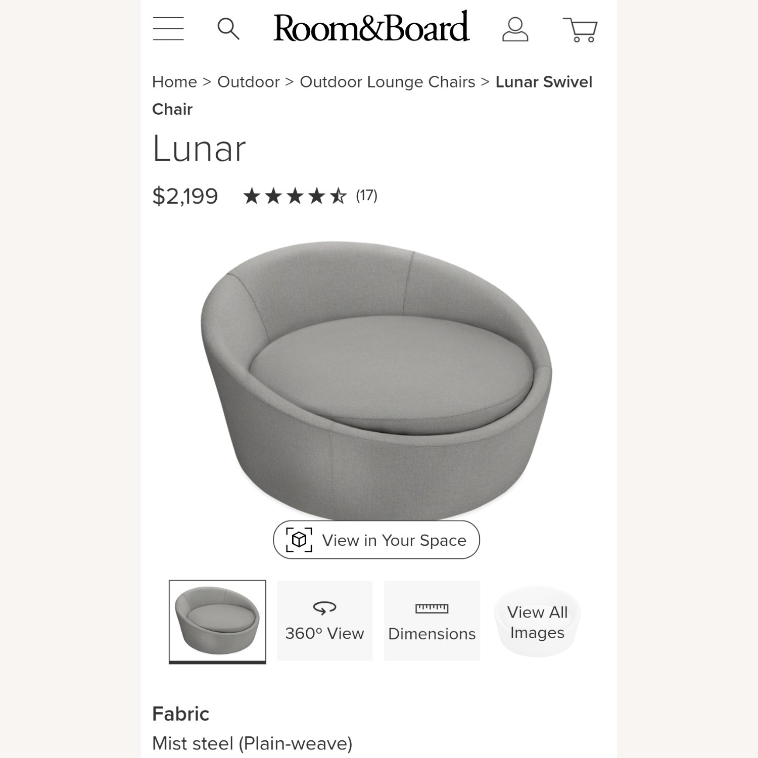 Room and Board  Swivel Chair - image-1