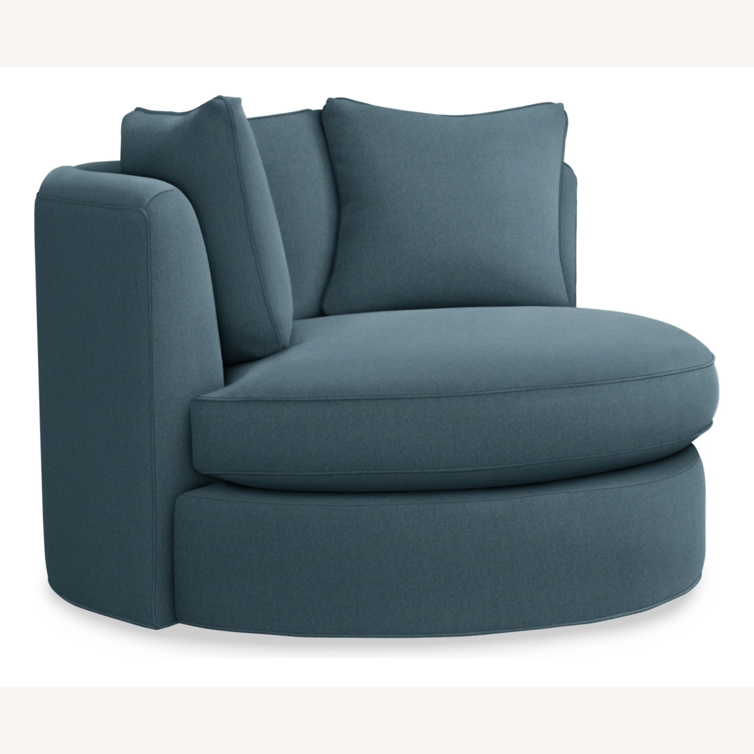 Room & Board Eos Swivel Chair Blue Fabric Chair and a Half - image-0