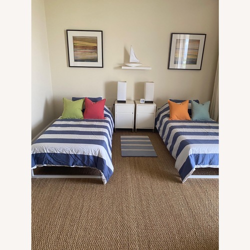 Used Luminaire White Steel Twin Bed for sale on AptDeco