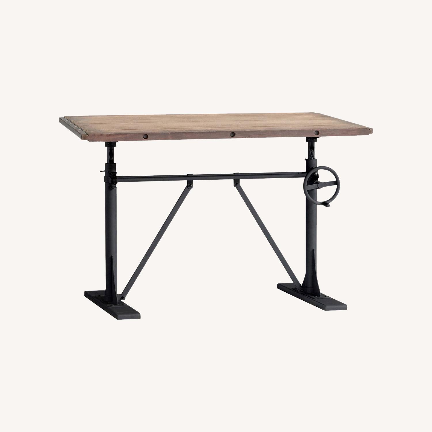 Pottery Barn Pittsburgh Dark Brown Wood Desk - image-0