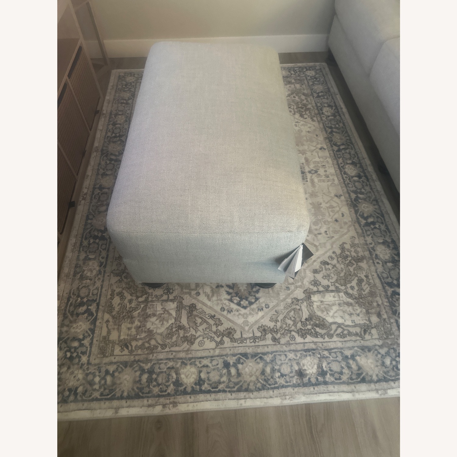 Ashley Furniture Light Gray Ottoman - image-1