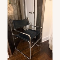 Vintage/Antique Black Leather Accent Chair