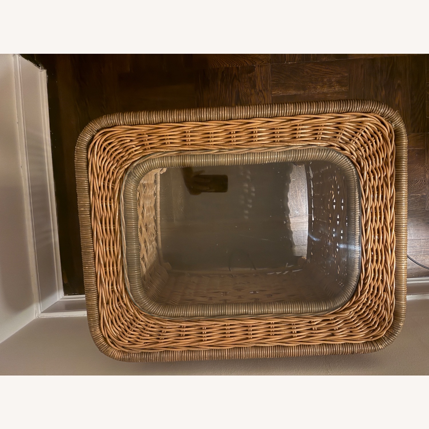 Vintage/Antique Natural Wicker Side Table - image-3