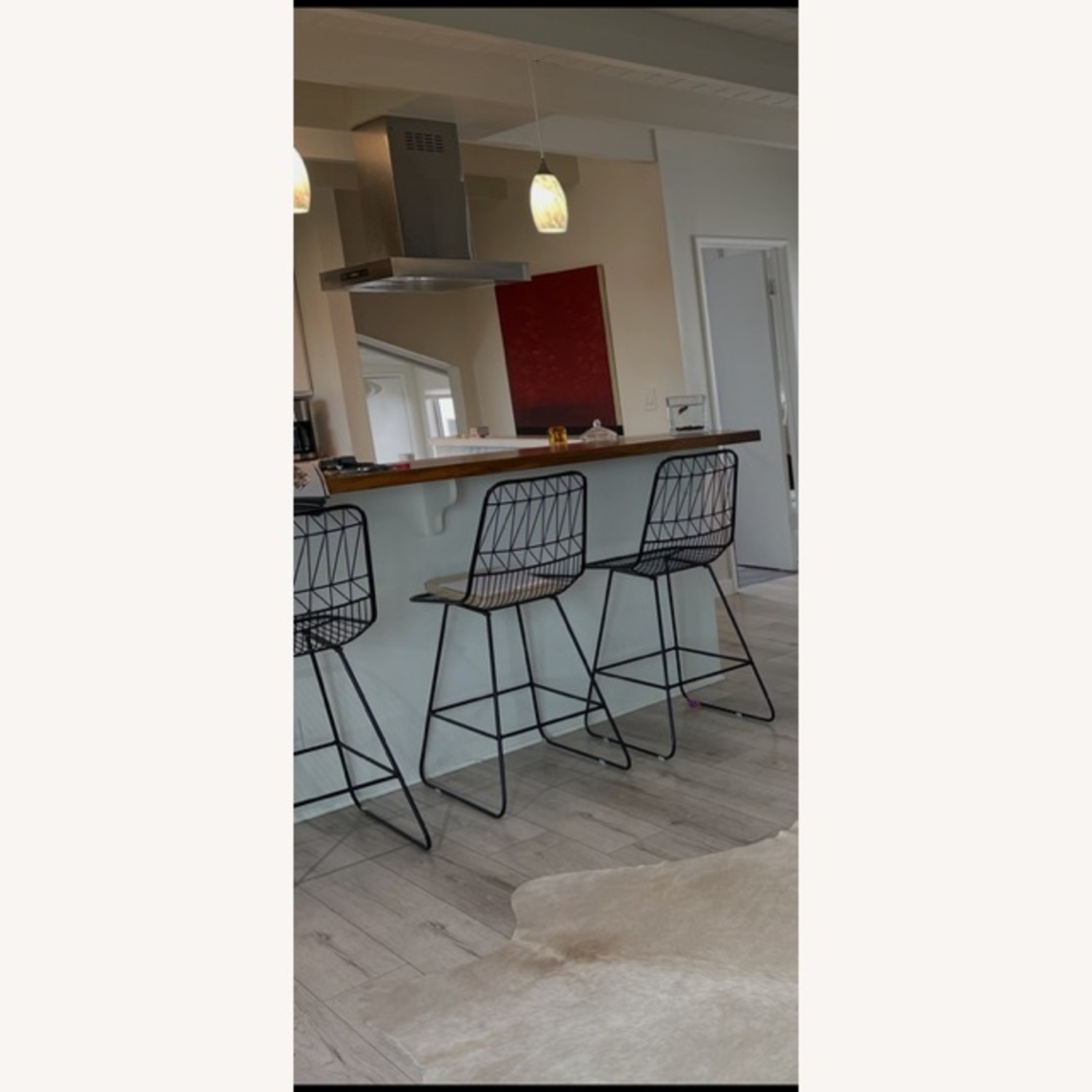 Amazon Black Metal Indoor Outdoor Counter Barstool - image-1