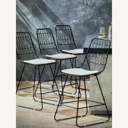 Used Amazon Black Metal Indoor Outdoor Counter Barstool for sale on AptDeco