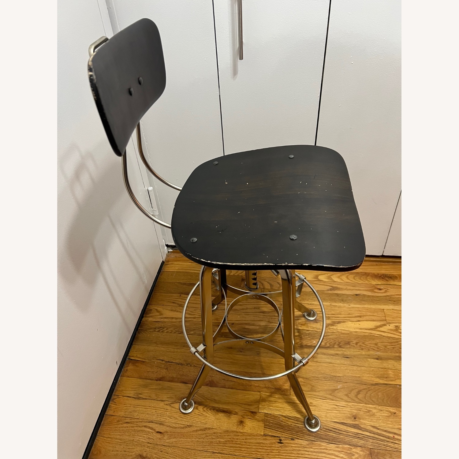 Restoration Hardware Dark Brown Wood Stools - image-4