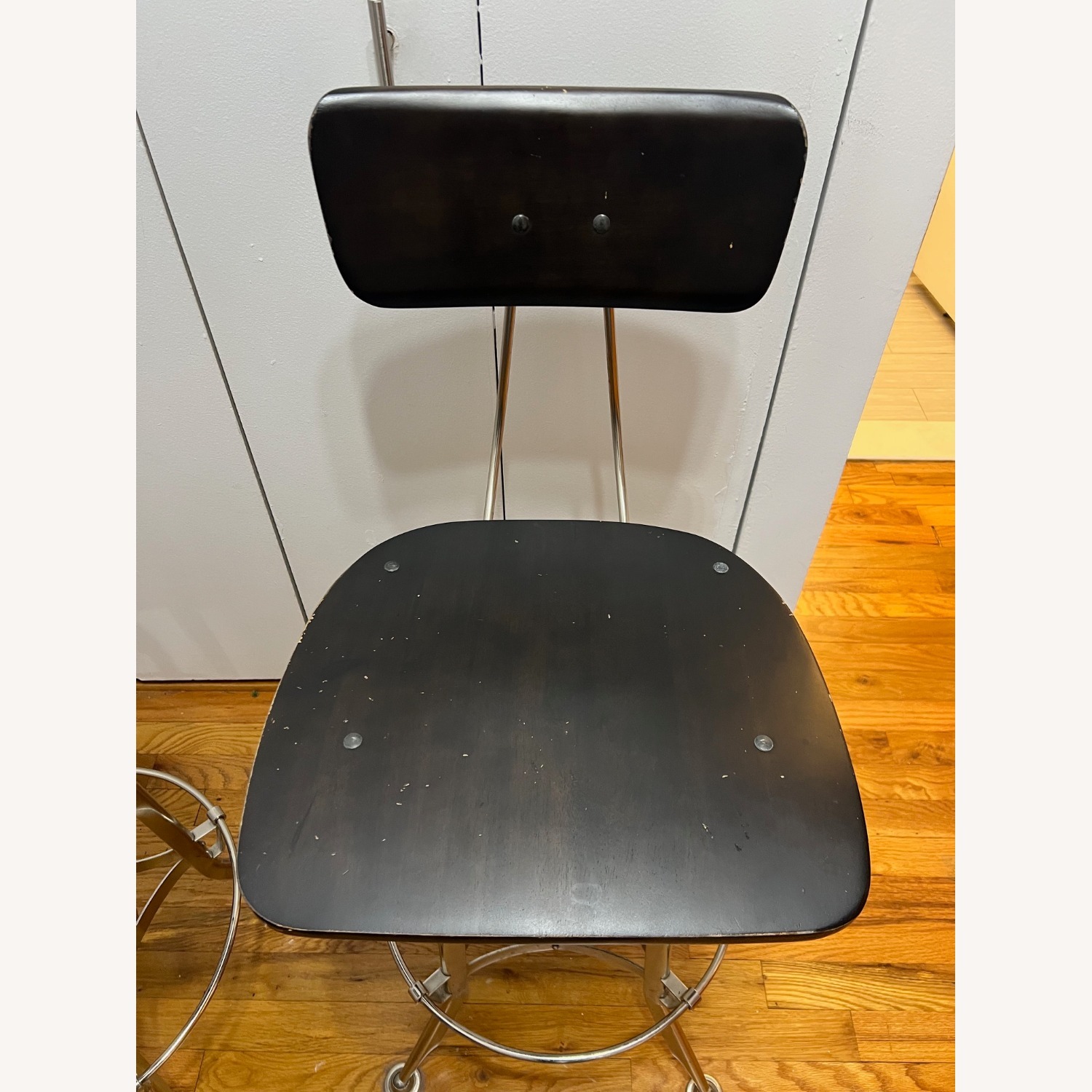 Restoration Hardware Dark Brown Wood Stools - image-5