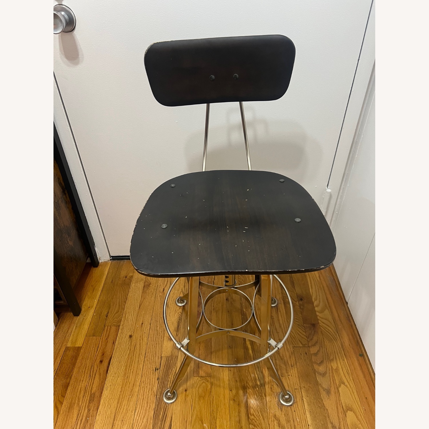 Restoration Hardware Dark Brown Wood Stools - image-2