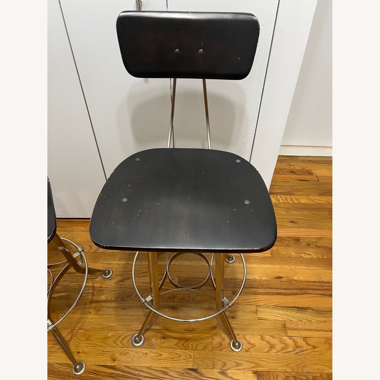 Restoration Hardware Dark Brown Wood Stools - image-6