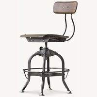 Restoration Hardware Dark Brown Wood Stools