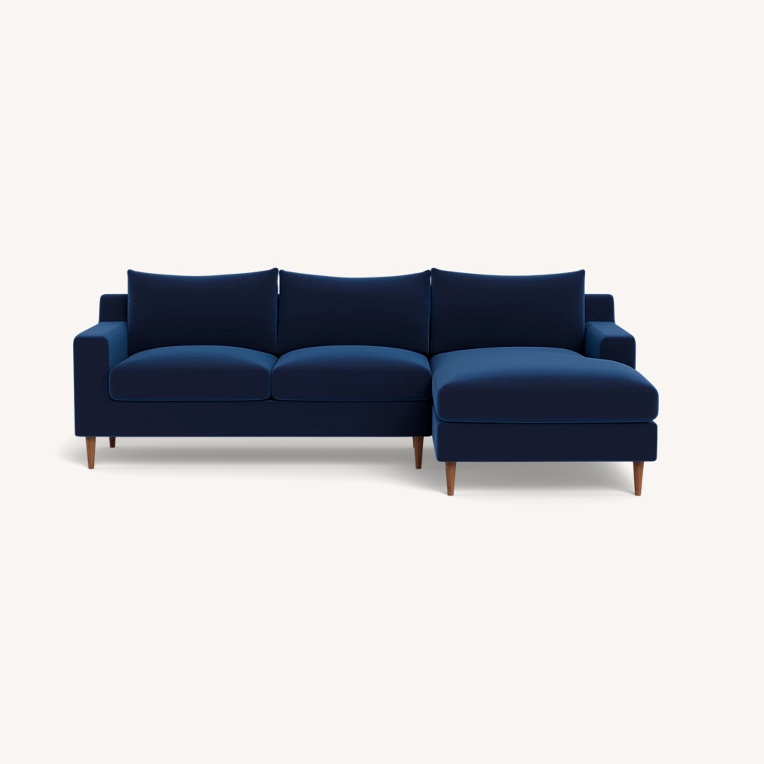 Interior Define Navy Velvet 2 Piece Sectional - image-0