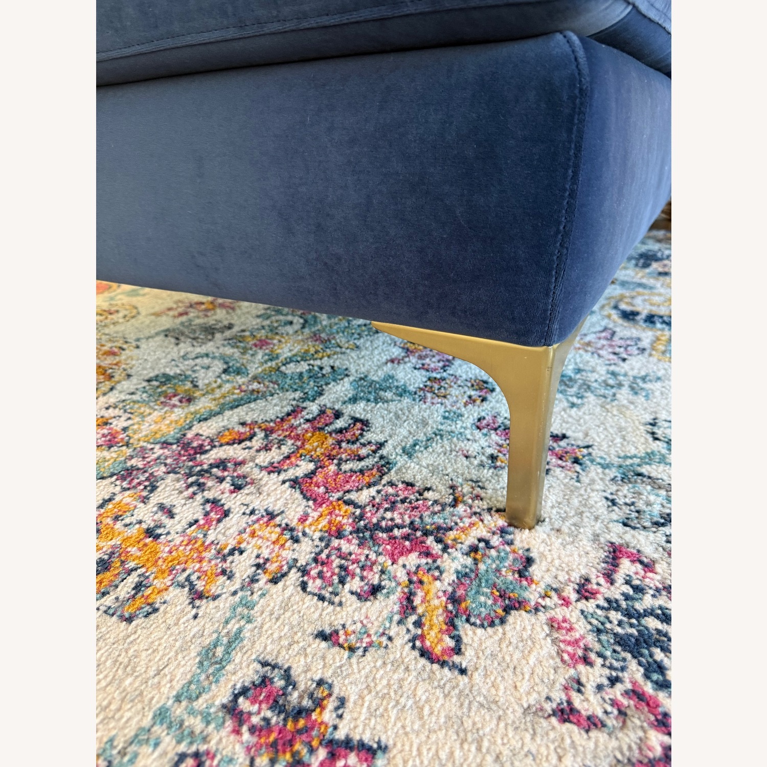 Interior Define Navy Velvet 2 Piece Sectional - image-3