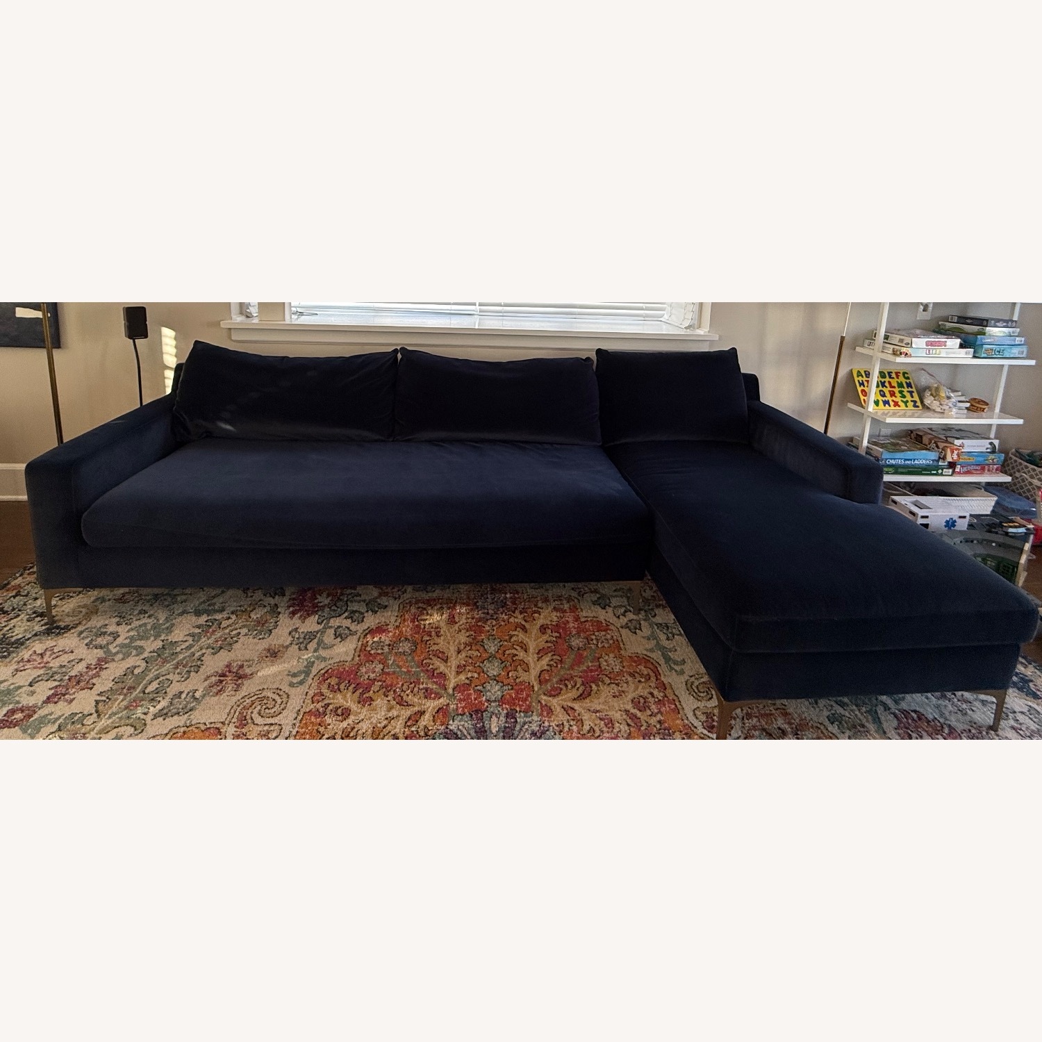Interior Define Navy Velvet 2 Piece Sectional - image-2