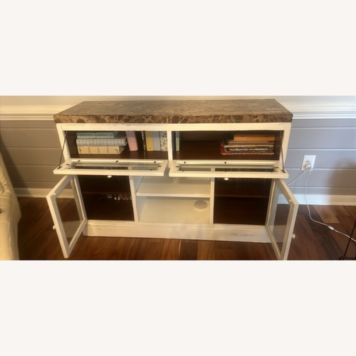 Used Vintage/Antique White Wood Sideboard for sale on AptDeco