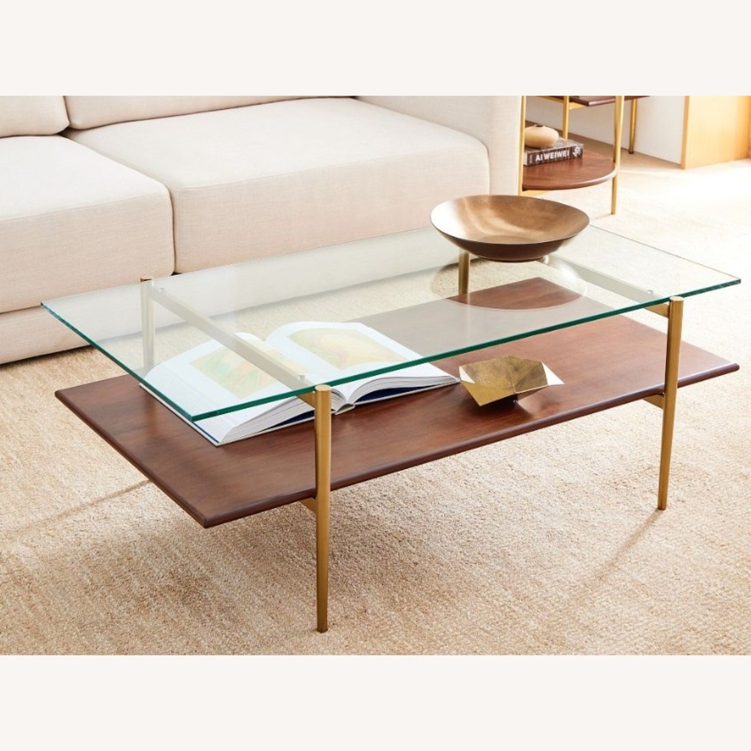 West Elm Mid-Century Art Display Coffee Table 46" - image-1