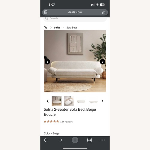 Used Daals Solna 2-Seater Sofa Bed Beige Boucle for sale on AptDeco