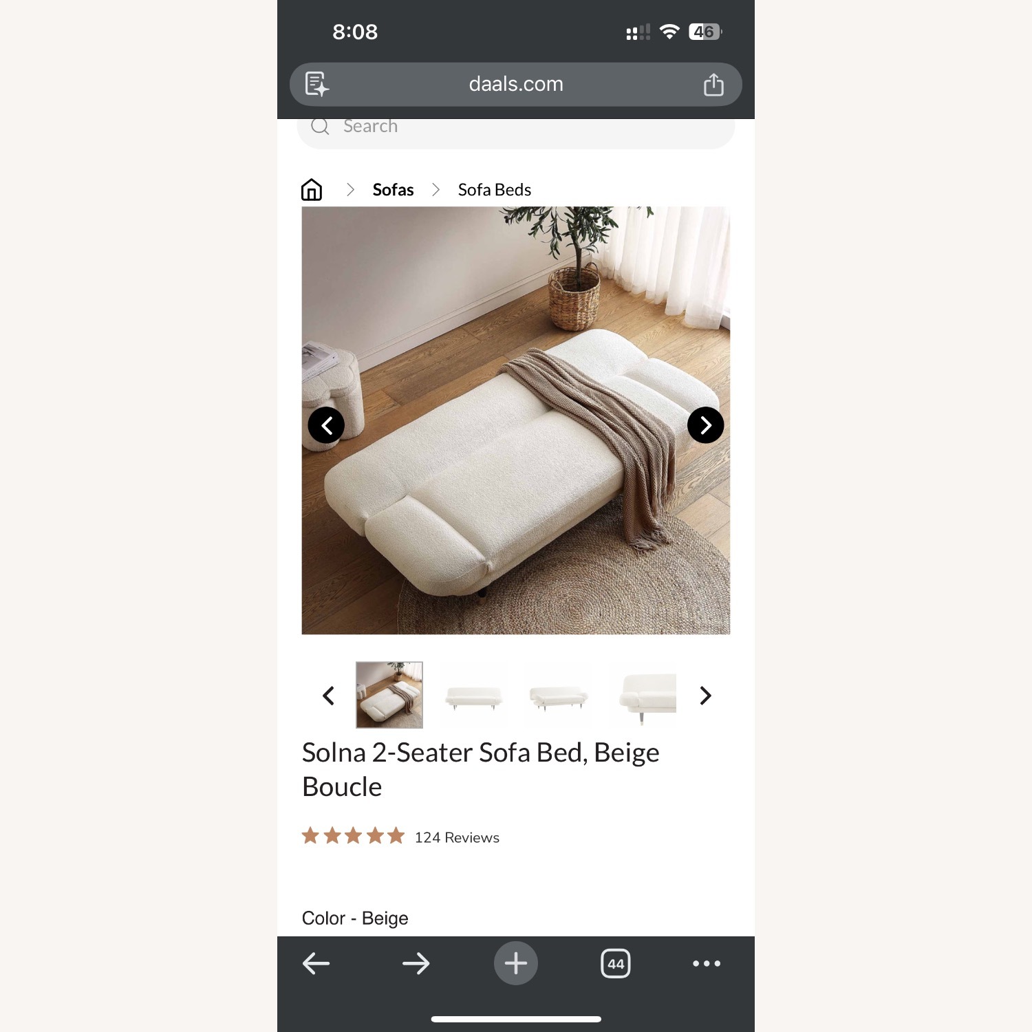 Daals Solna 2-Seater Sofa Bed Beige Boucle - image-3