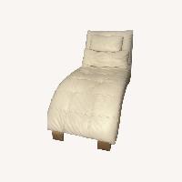 Natural Faux Leather Accent Chair