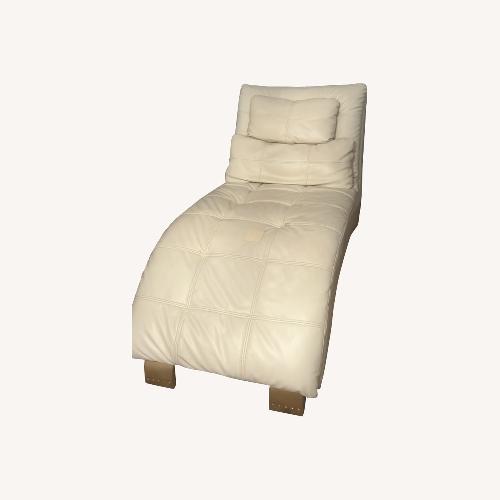 Used Natural Faux Leather Accent Chair for sale on AptDeco