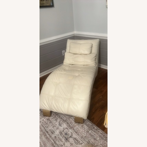 Used Natural Faux Leather Accent Chair for sale on AptDeco