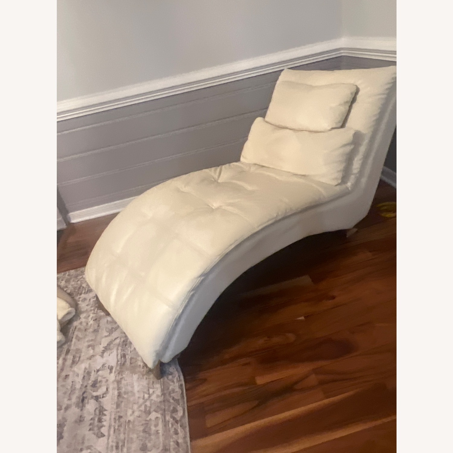 Natural Faux Leather Accent Chair - image-1