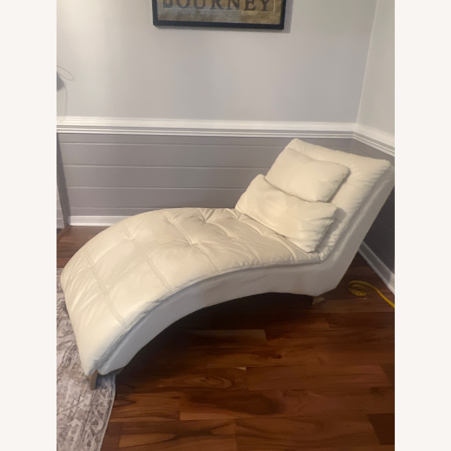 Natural Faux Leather Accent Chair - image-2