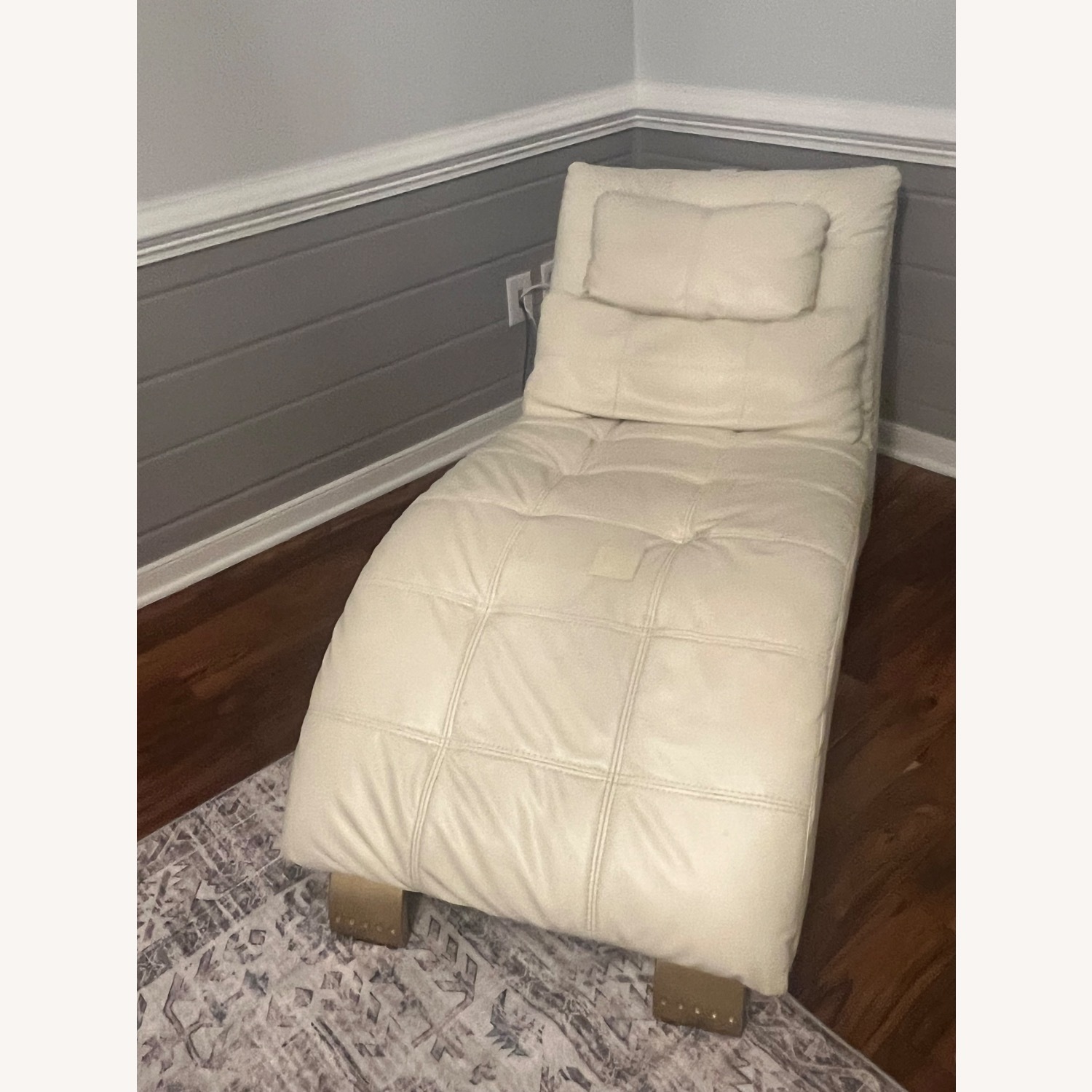 Natural Faux Leather Accent Chair - image-6