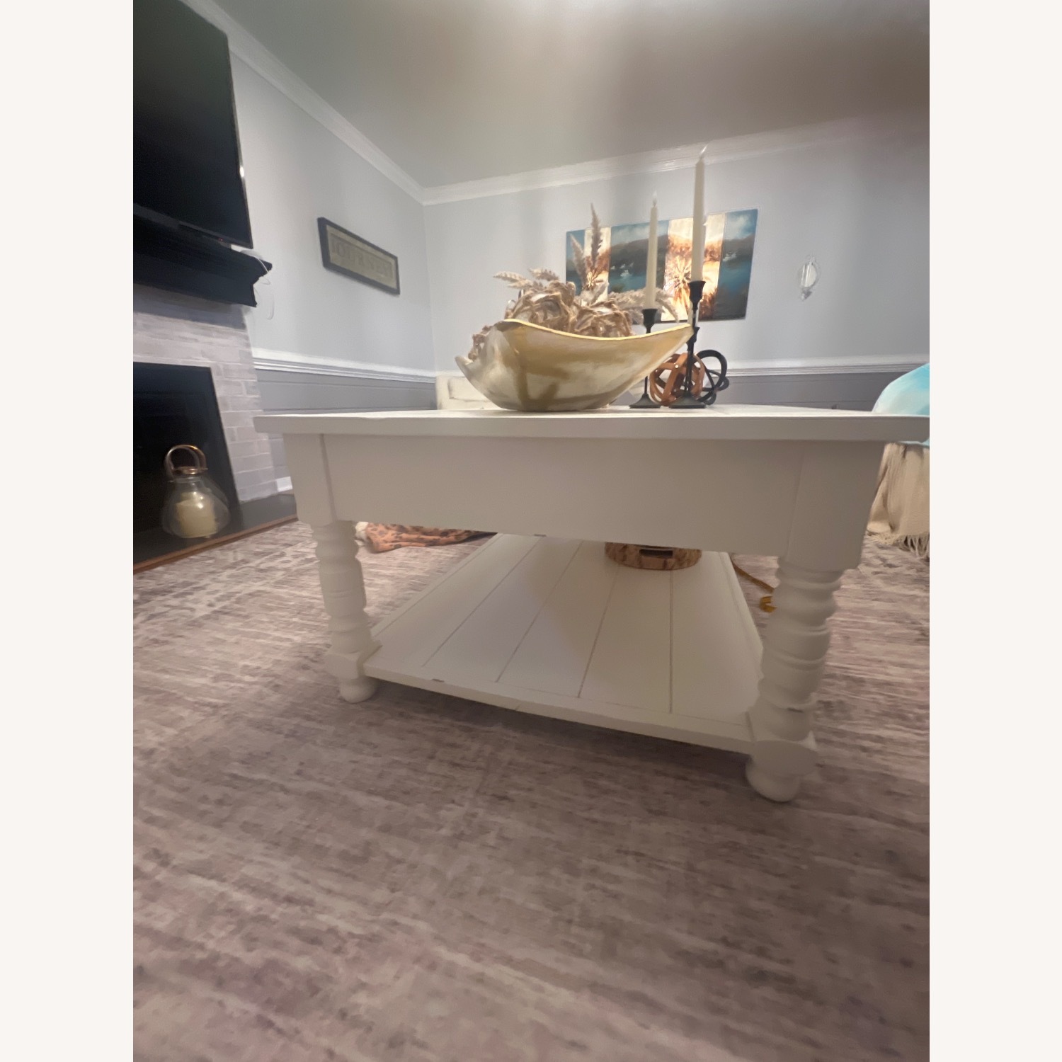 White Wood Coffee Table - image-2