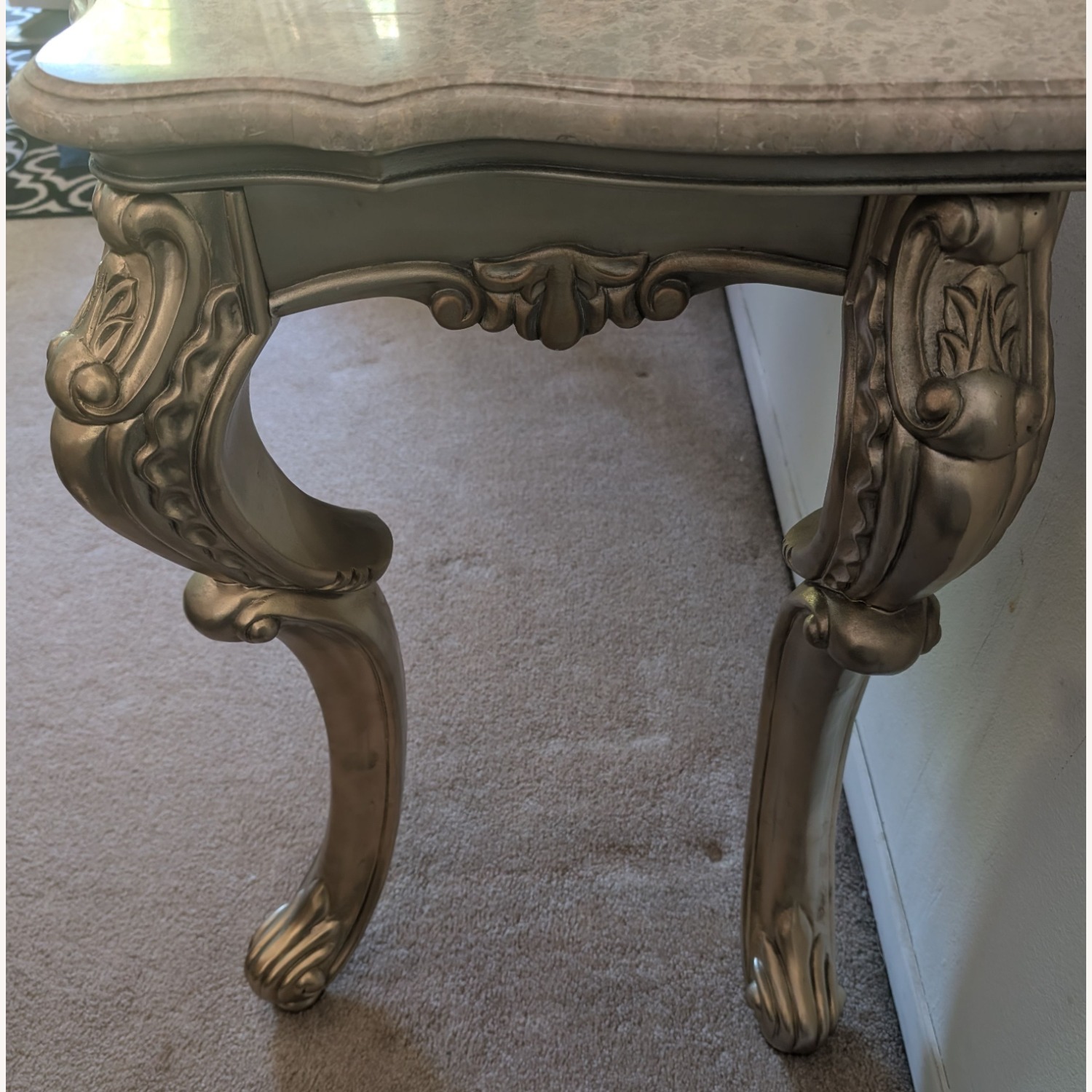 Marbled Console Table Antique Gold - image-3
