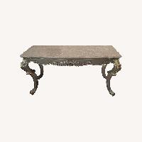 Marbled Console Table Antique Gold