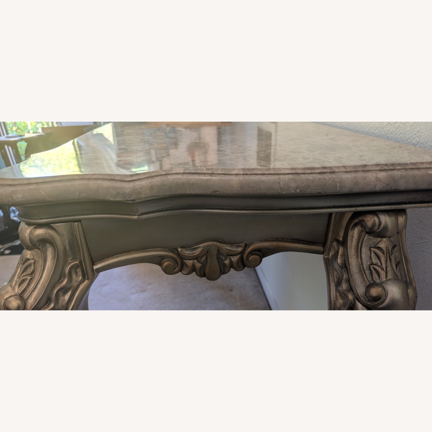 Marbled Console Table Antique Gold - image-7