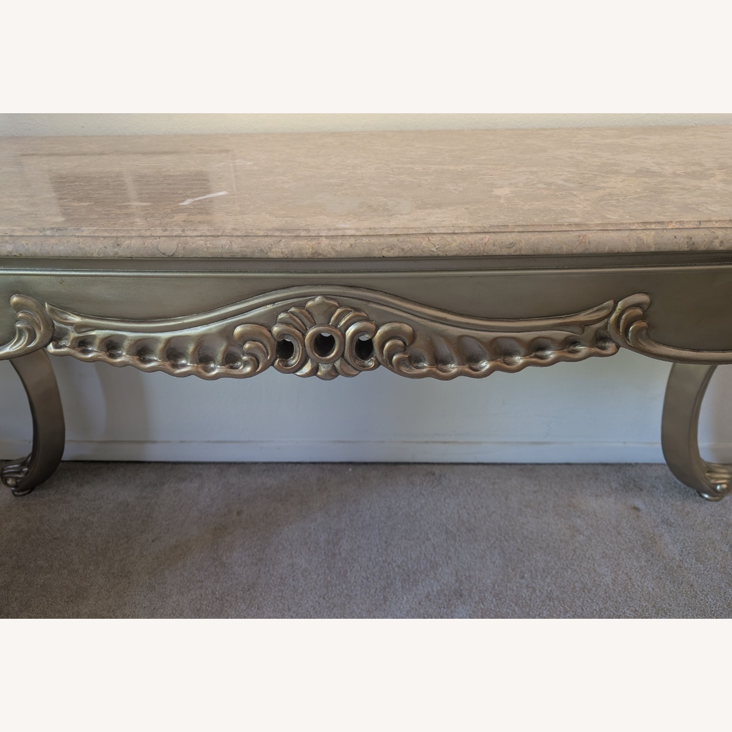 Marbled Console Table Antique Gold - image-2