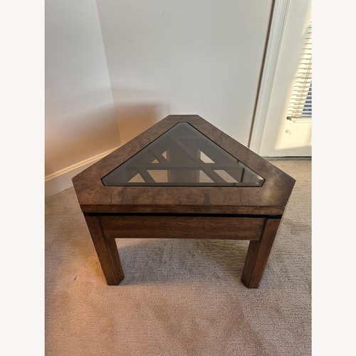 Used Vintage/Antique Dark Brown Wood Side Table for sale on AptDeco