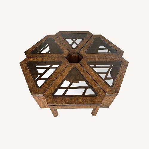 Used Vintage/Antique Dark Brown Wood Side Table for sale on AptDeco
