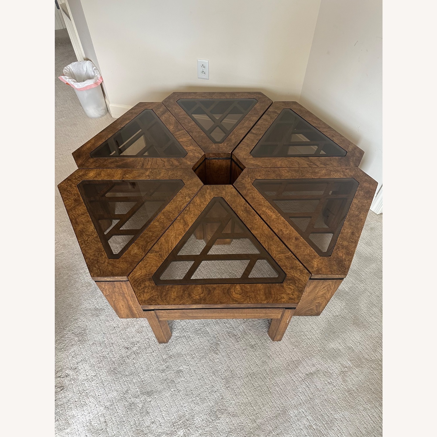 Vintage/Antique Dark Brown Wood Side Table - image-2