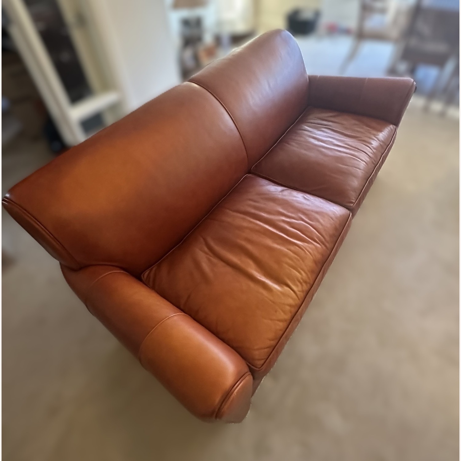 Mccreary Modern Dark Brown Leather 3+ Seater Sofa - image-2