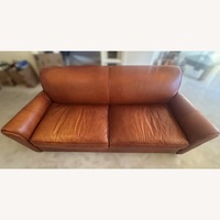 Mccreary Modern Dark Brown Leather 3+ Seater Sofa