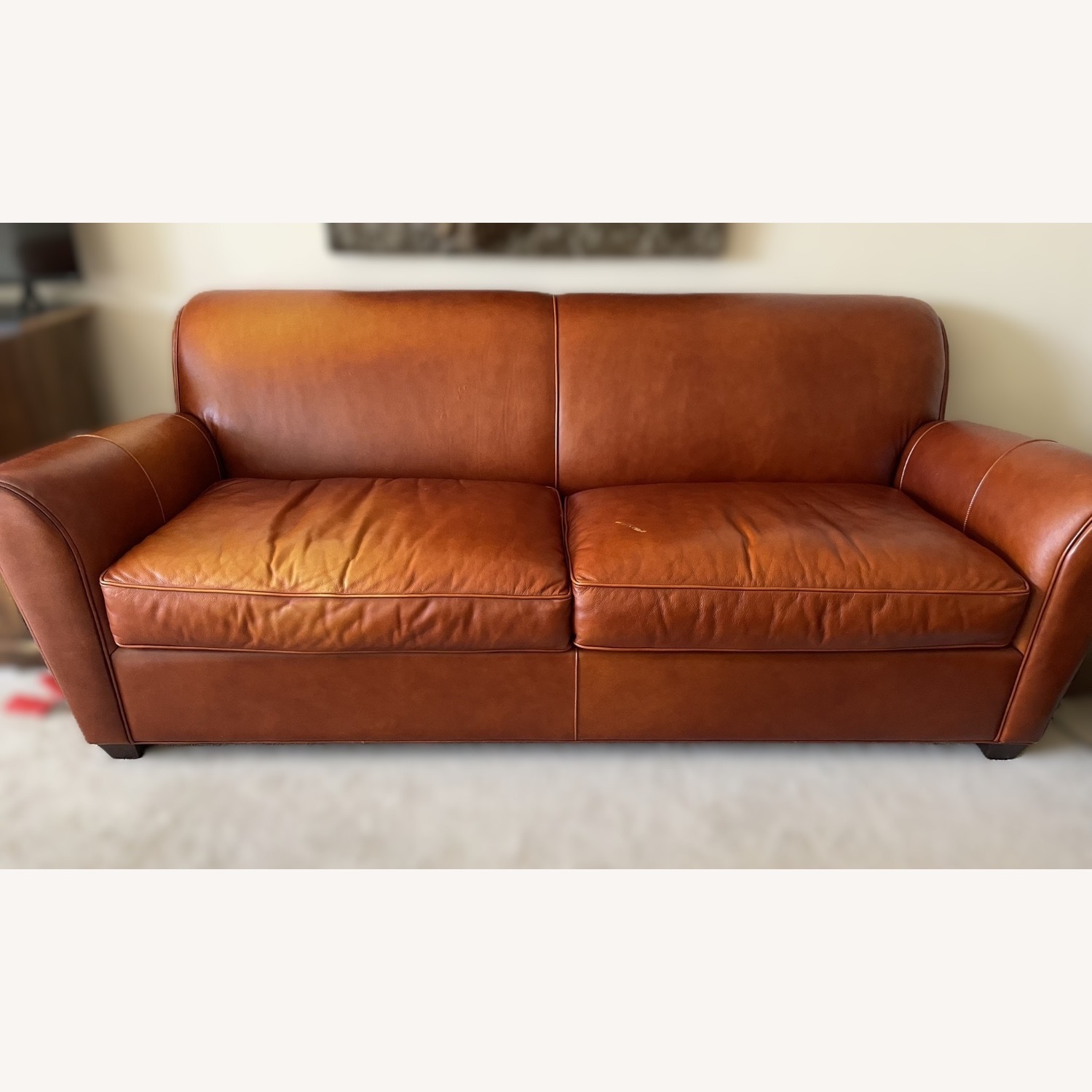 Mccreary Modern Dark Brown Leather 3+ Seater Sofa - image-1