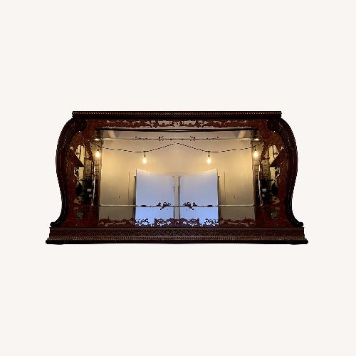 Used Vintage/Antique Dark Brown Wood Wall Mirror for sale on AptDeco