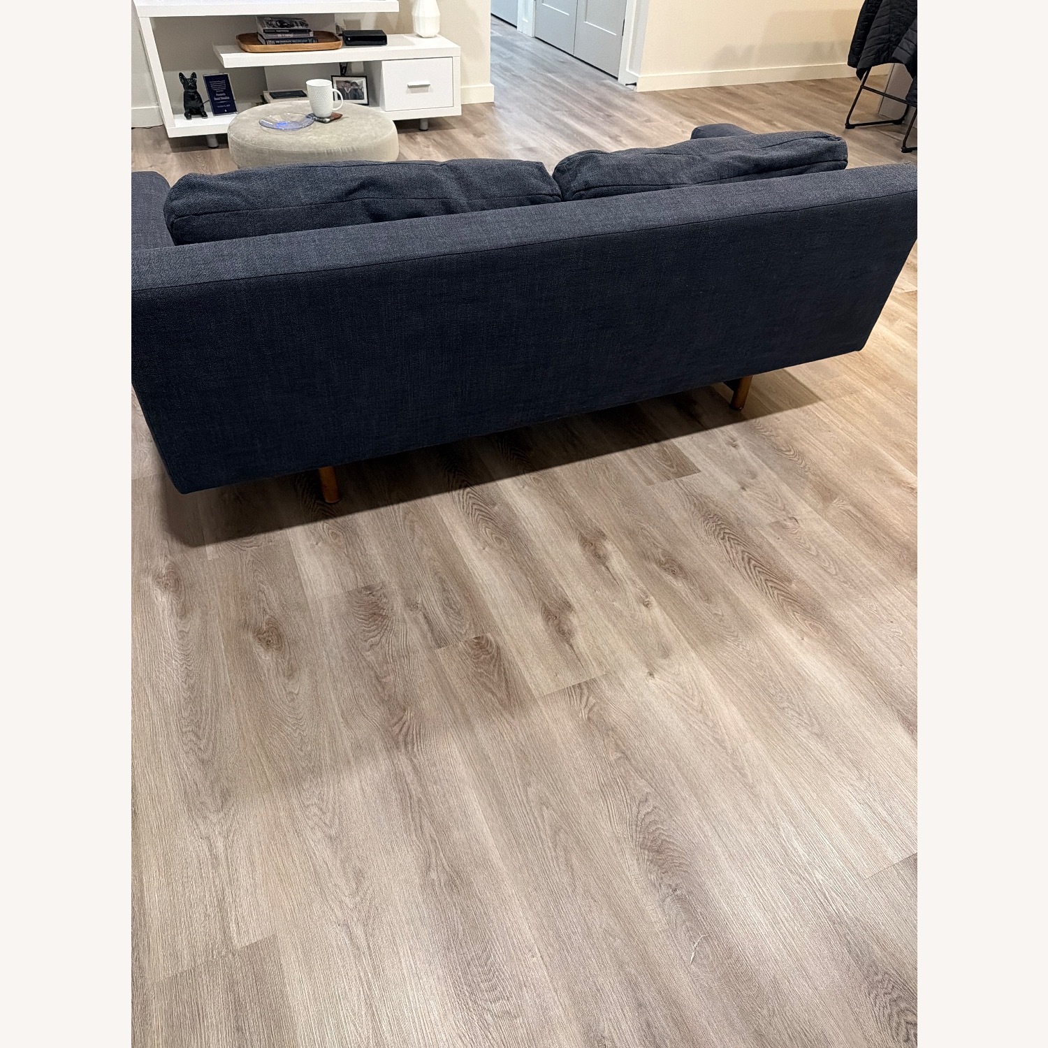 West Elm Blue Fabric 2 Seater Sofa - image-4