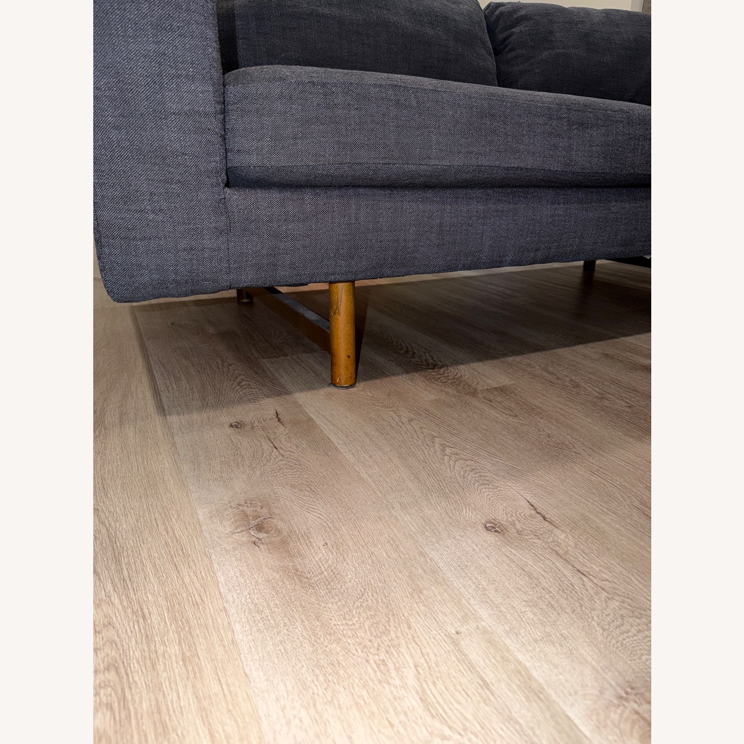 West Elm Blue Fabric 2 Seater Sofa - image-5